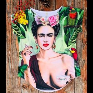 New beautiful Frida Kahlo stretchy cotton tee